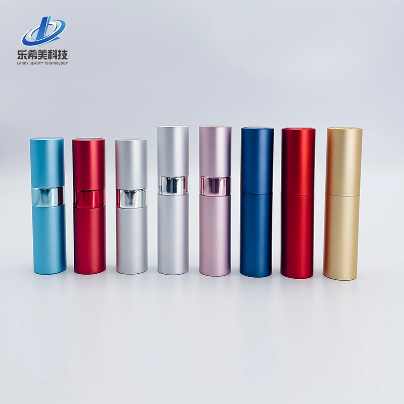 China Style Cosmetic Packaging Glass Perfume Tube 10ml Twist up Metal Coat Pump Spray Bottle Aluminium Perfume Atomizer Easy Take