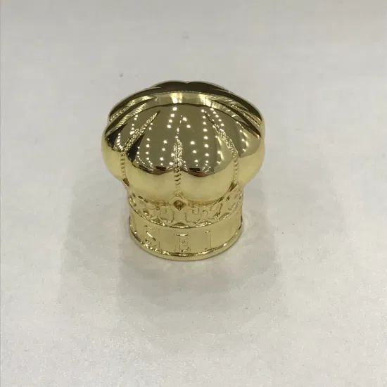 Tapa magnética de Zamak Zamac de la bola redonda del tornillo de la corona de madera del ABS de oro de plata de la botella de perfume del metal de lujo de encargo